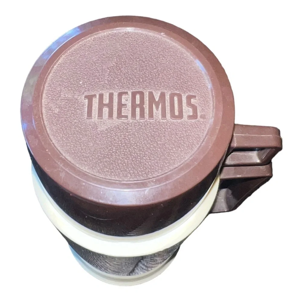 Vintage 1970s Brown Thermos Insulated Travel Bottle